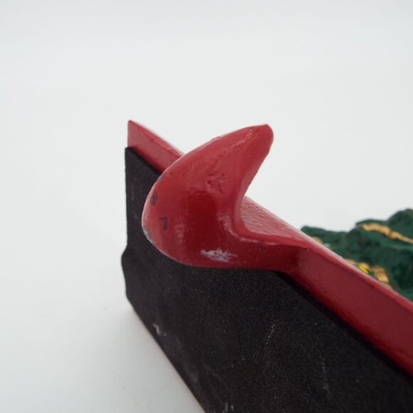 Vintage Cast Iron Christmas Stocking Hanger Tree Train Bear Candy Canes - Picture 7 of 10